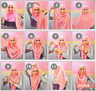 Cara Mudah Memakai Hijab Paris Modern Terbaru