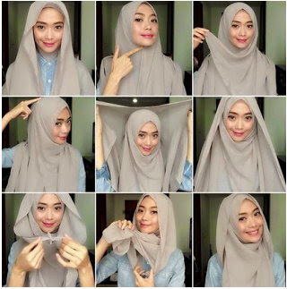 Tutorial Cara Pakai Hijab Modern Syar'i