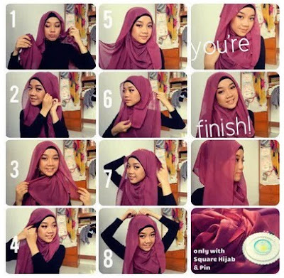 Gambar Tutorial Cara Pakai Hijab Paris Modern