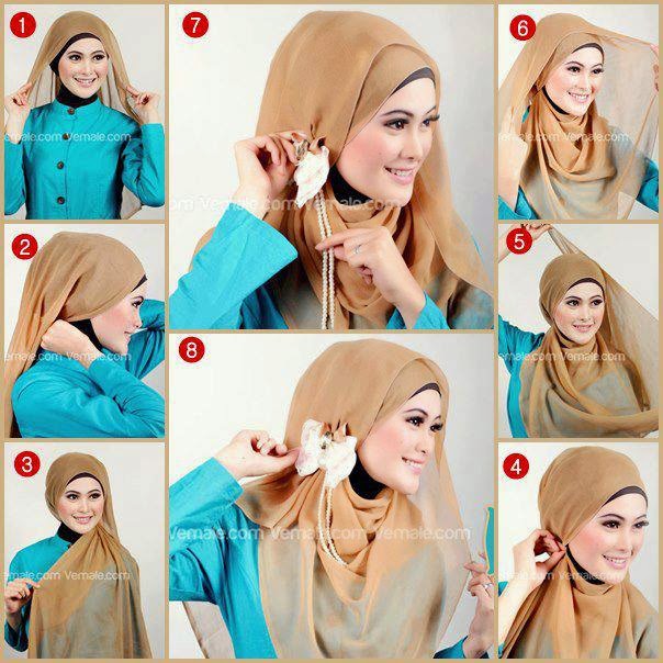 Tutorial Hijab Modern Segi Empat