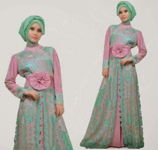 Foto Desain Baju Muslim Brokat Untuk Ke Pesta