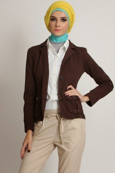 Foto Desain Baju Muslim Blazer Kerja Modern