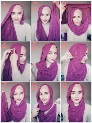 Pashmina Warna Ungu yang Cantik