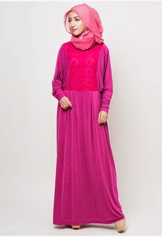 Baju Muslim Kaftan Ungu Modis